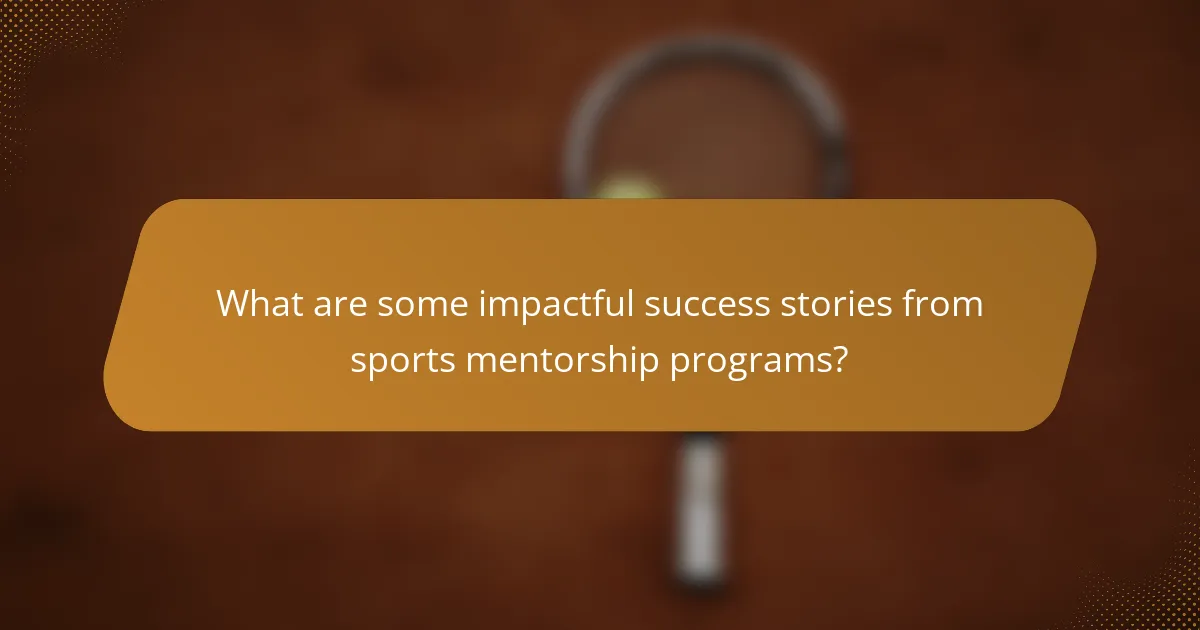What are some impactful success stories from sports mentorship programs?