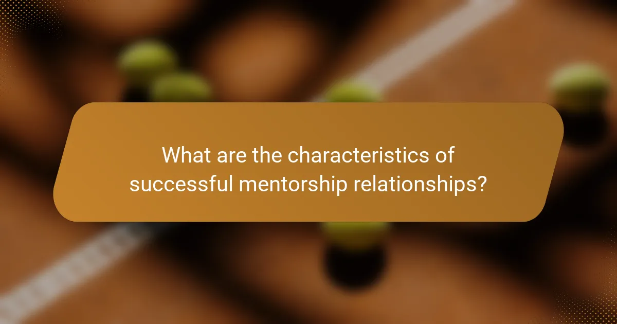 What are the characteristics of successful mentorship relationships?