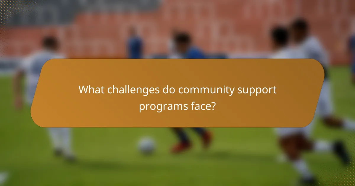 What challenges do community support programs face?