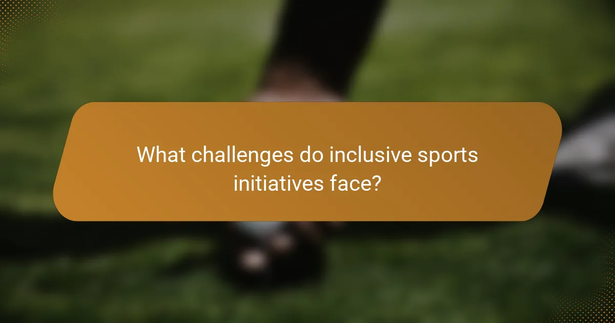 What challenges do inclusive sports initiatives face?