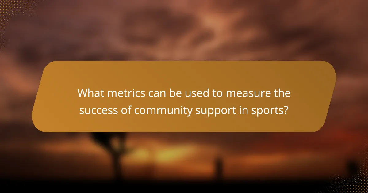 What metrics can be used to measure the success of community support in sports?