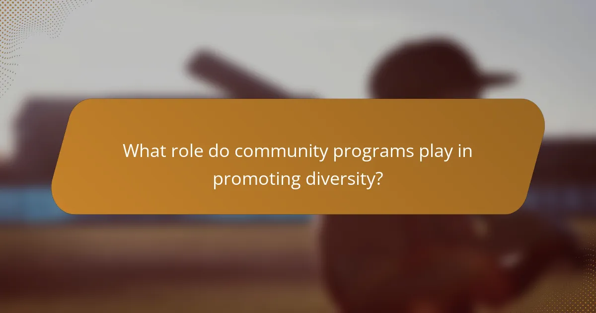 What role do community programs play in promoting diversity?