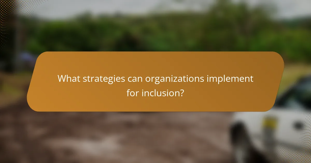 What strategies can organizations implement for inclusion?
