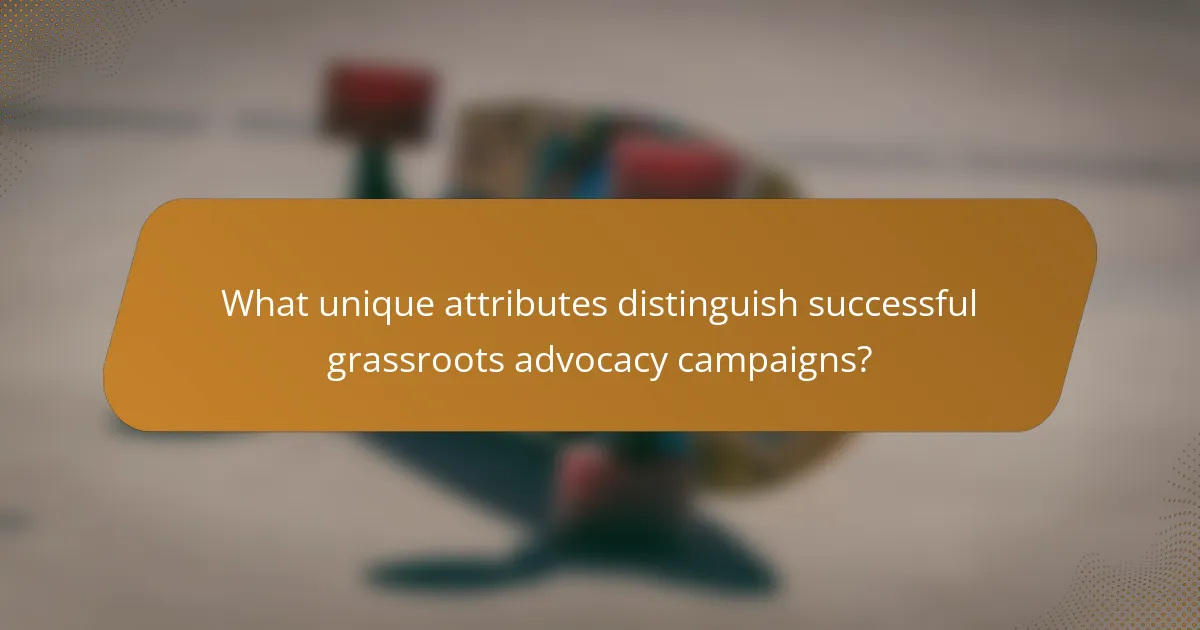 What unique attributes distinguish successful grassroots advocacy campaigns?