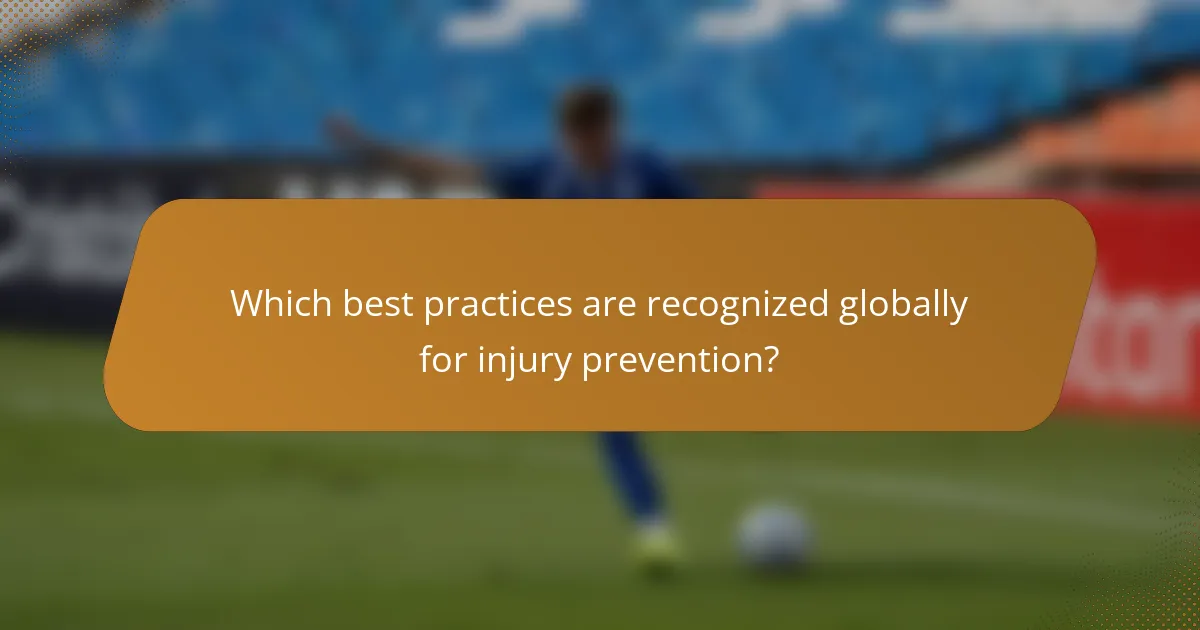 Which best practices are recognized globally for injury prevention?