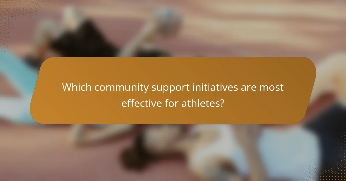 Which community support initiatives are most effective for athletes?